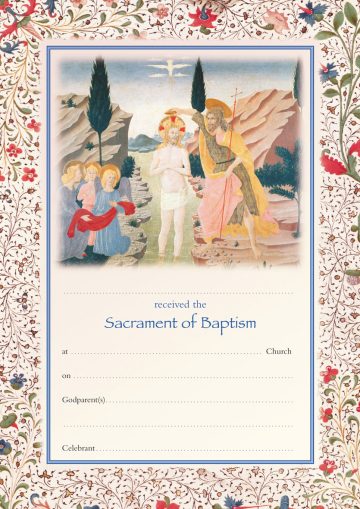 Sacrament of Baptism Certificate