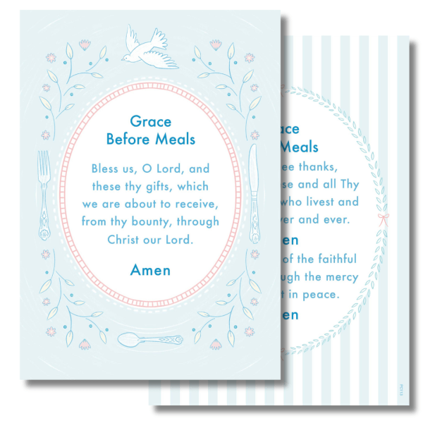 Grace Before and After Meals Prayer Card (Pack of 10)